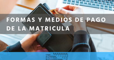 Formas y medios de pago de matricula