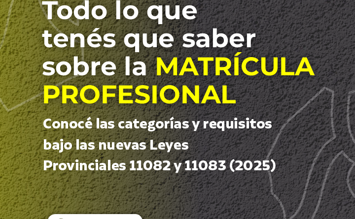 Conocé las distintas categorías de matrícula profesional previstas en las nuevas leyes provinciales