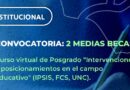 Formación y jerarquización profesional: El CPTSPC convoca a colegas que se desempeñen en el ámbito educativo para el otorgamiento de 2 (dos) medias becas a fin de cursar posgrado de Trabajo Social y Educación